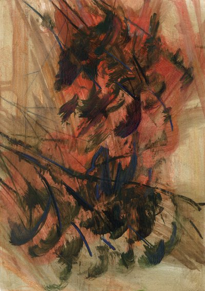 Flores, 2022 (óleo sobre papel) de Marina Falco