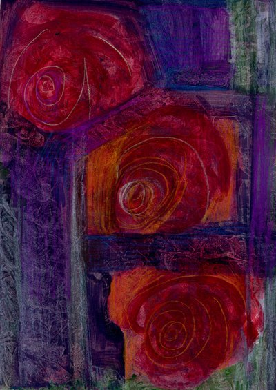 Patrón 2, 2020 (óleo y técnica mixta sobre papel A4) de Marina Falco