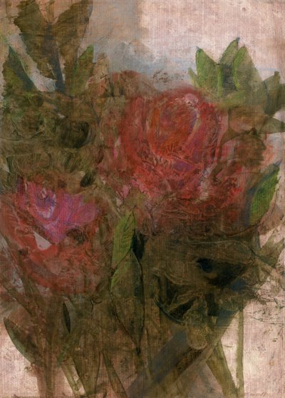Rosas rojas, 2022 (óleo sobre papel) de Marina Falco