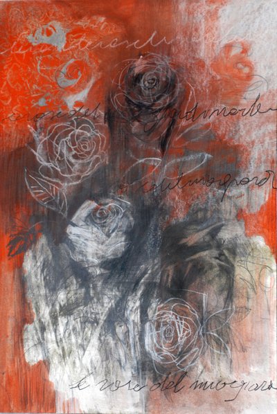 Redroses, 2023 (técnica mixta sobre papel) de Marina Falco