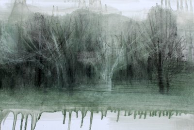 Unseen Busch, 2023 (óleo y carboncillo sobre papel) de Marina Falco
