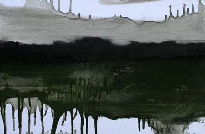 Paisaje invisible, 2023 (óleo y carboncillo sobre papel) de Marina Falco