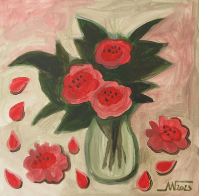 Flores rojas abstractas de Marina Gorkaeva