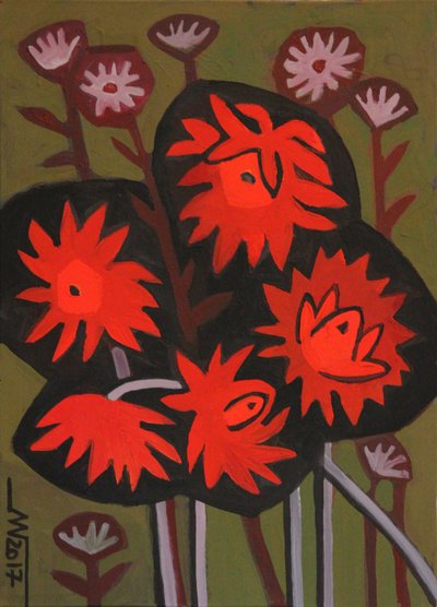 Flores rojas abstractas de Marina Gorkaeva