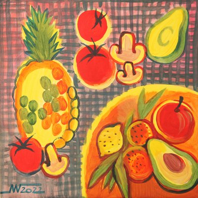 Naturaleza muerta con frutas de colores vivos de Marina Gorkaeva