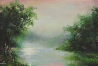 Río en una mañana brumosa de Marina Kozyr