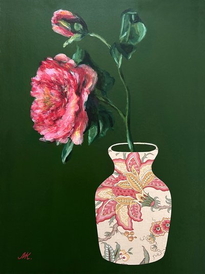 Jarrón floral en rosa intenso de Marina Kozyr