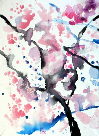 Flores de cerezo abstractas de Marina Nelson