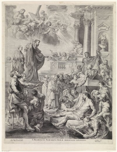 H. Franciscus Xavier wekt een dode tot leven San Francisco Javier, Apóstol de la India Oriental (título sobre el objeto) de Marinus Robyn van der Goes