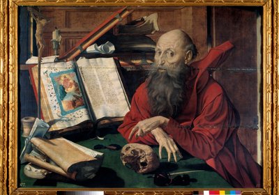 Representación de San Jerónimo en su estudio de Marinus van Reymerswaele