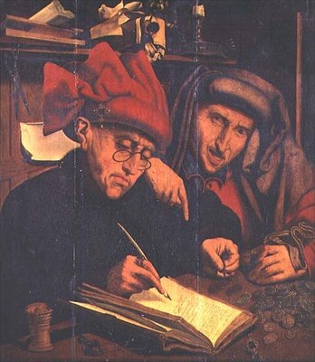 Los recaudadores de impuestos, según la pintura de Quentin Massys de Marinus van Reymerswaele