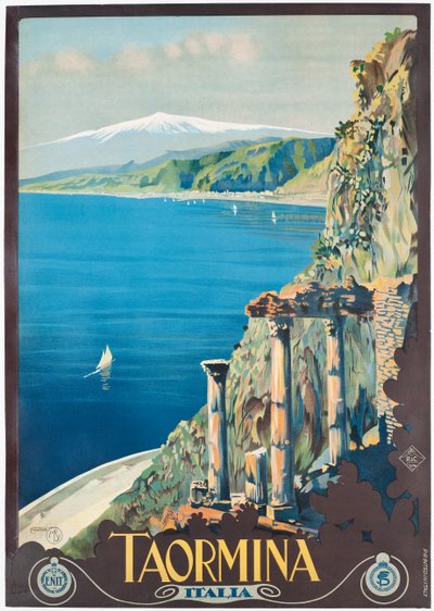 Póster publicitario de Taormina, c.1927 de Mario Borgoni