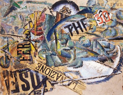 La Nación, de Mario Nannini (1895-1918), óleo y collage sobre cartón, 65x51 cm. Italia, siglo XX. de Mario Nannini