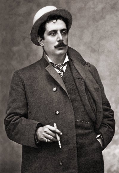 Retrato del músico y compositor Giacomo Puccini (1858-1924) de Mario Nunes Vais