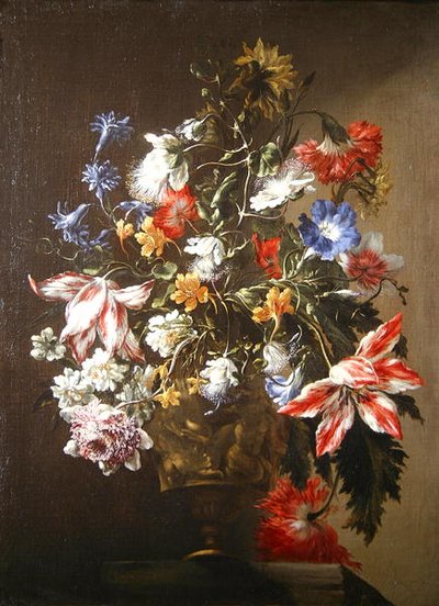 Una Naturaleza Muerta de Flores en un Jarrón de Mario dei  Fiori