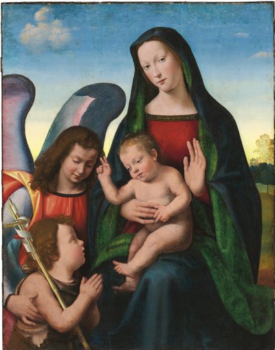 La Virgen y el Niño con el joven San Juan Bautista y un ángel de Mariotto Albertinelli