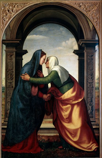 La Visitación de Santa Isabel a la Virgen María de Mariotto Albertinelli