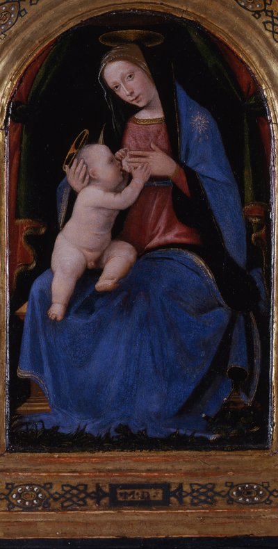 Tríptico, panel central: María lactante entronizada, 1500 de Mariotto Albertinelli