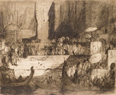 Ceremonia Funeraria en el Ganges de Marius Alexander Jacques Bauer