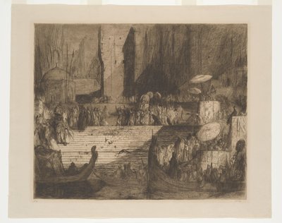 Un funeral en el Ganges de Marius Bauer (signed by artist)