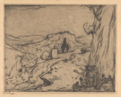 Vista de una ciudad oriental en un valle de Marius Bauer (signed by artist)