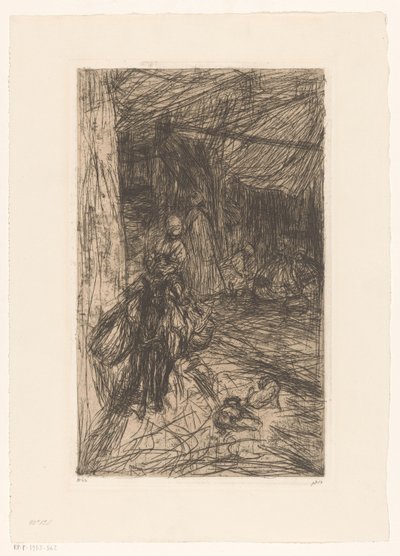 Niño en un burro de Marius Bauer (signed by artist)