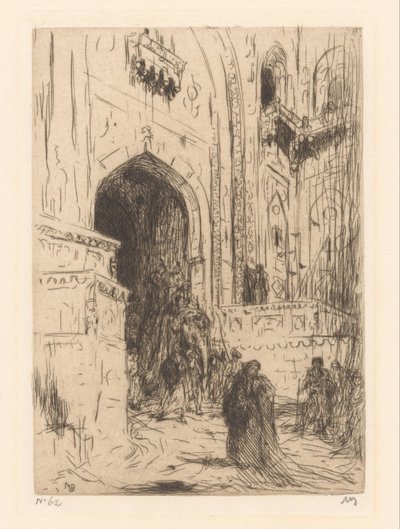 Puerta de entrada de un palacio en Delhi de Marius Bauer (signed by artist)