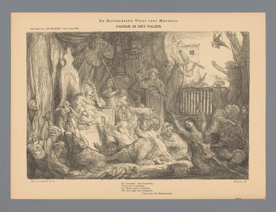 La flota holandesa para Marruecos. Pánico en el palacio (título sobre objeto) de Marius Bauer