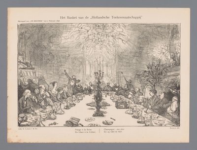 El banquete de la Hollandsche Drawing Company (título sobre el objeto) de Marius Bauer