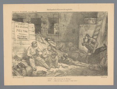 Agitación de Hollandsch-Kiesrecht (título sobre objeto) de Marius Bauer
