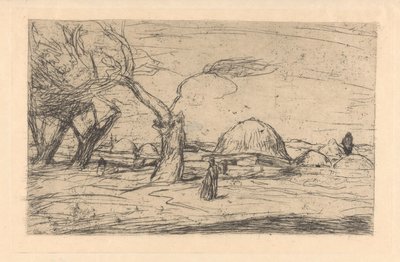 Paisaje oriental con edificios de Marius Bauer