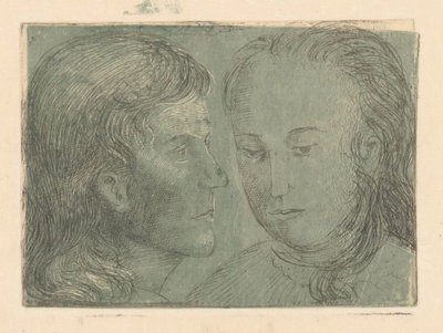 Joven en perfil y mujer de Marius Holleman