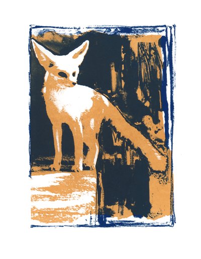 Pequeño zorro del desierto, 2015, (serigrafía) de Mark Adlington