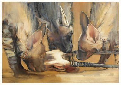 Ataque de manada (Jóvenes hienas rayadas) de Mark Adlington