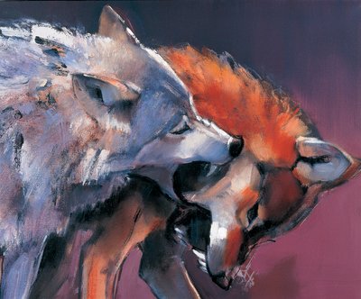 Dos lobos (detalle) de Mark Adlington