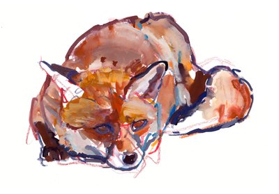 Watching me watching you, 2022 (técnica mixta sobre papel) de Mark Adlington