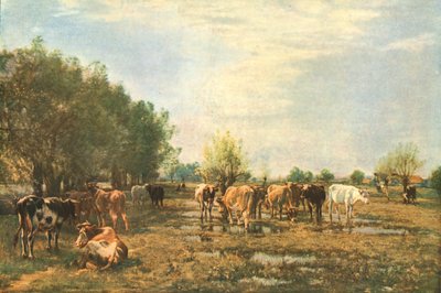 Praderas de Fen con ganado, 1877, c1930 de Mark Fisher