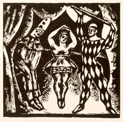 Arlequinada, xilografía de Roger Fry de Mark Gertler