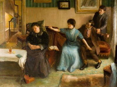 Retrato de la familia del artista, una escena juguetona, 1910-1911 de Mark Gertler