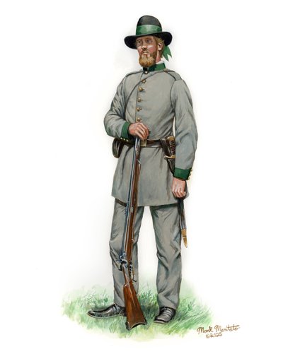Regimiento alemán de fusileros Schutzen de Filadelfia 1861, 2024 (Acuarela y gouache sobre Bristol) de Mark Maritato