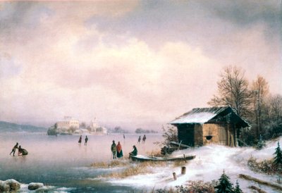 Paisaje de invierno, Ljubljana, c1844-1871 de Marko Pernhart