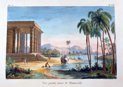 Una vista de Tinnevelly, India, 1828 de Marlet et Cie