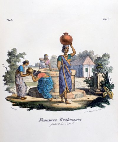 Mujer brahmán recogiendo agua, 1828 de Marlet et Cie