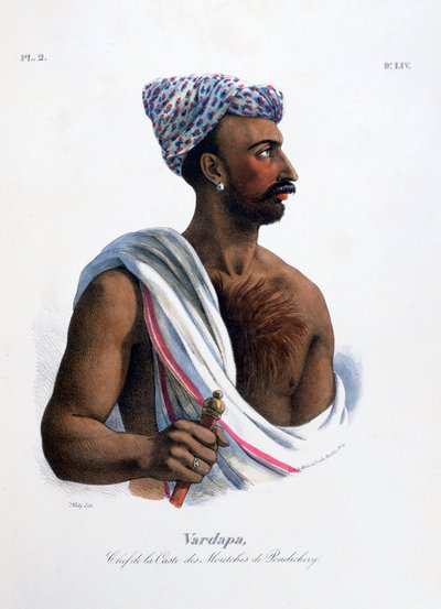 Jefe de la casta en Pondicherry Puducherry, India, 1828 de Marlet et Cie