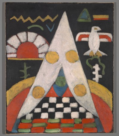 Un arreglo abstracto de símbolos indios americanos de Marsden Hartley