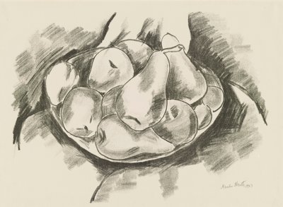Plato de manzanas y peras de Marsden Hartley