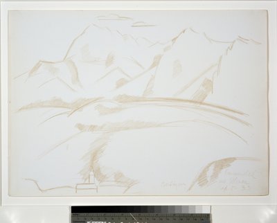 Paisaje de Montaña con Campanario en Primer Plano de Marsden Hartley