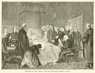 Lecho de muerte de John Wesley de Marshall (after) Claxton