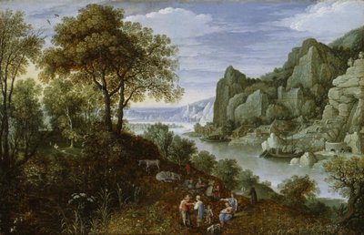 Paisaje fluvial con minería, 1620-29 de Marten Ryckaert