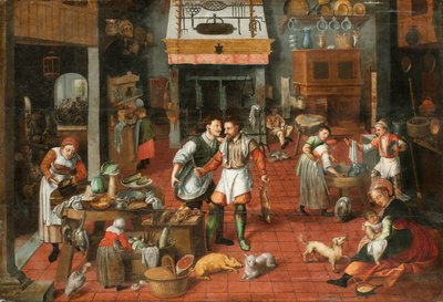 Interior de cocina, c. 1565 de Marten van Cleve the Elder